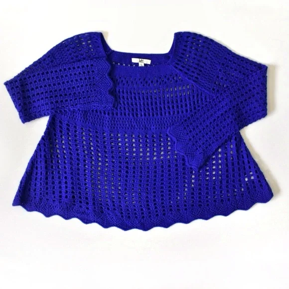 Ya Los Angeles Blue Open Knit Sweater - Picture 12 of 14